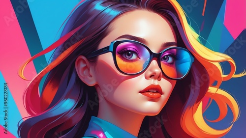 modern vector art of a confident woman background