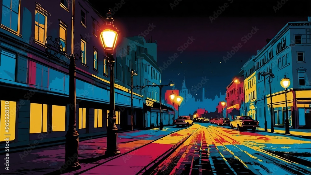 Fototapeta premium street lights pop art image background