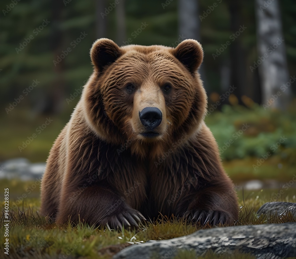 Brown bear laying down and raising his paw in Alaska ai generate
Brown bear laying down and raising his paw in Alaska ai generate