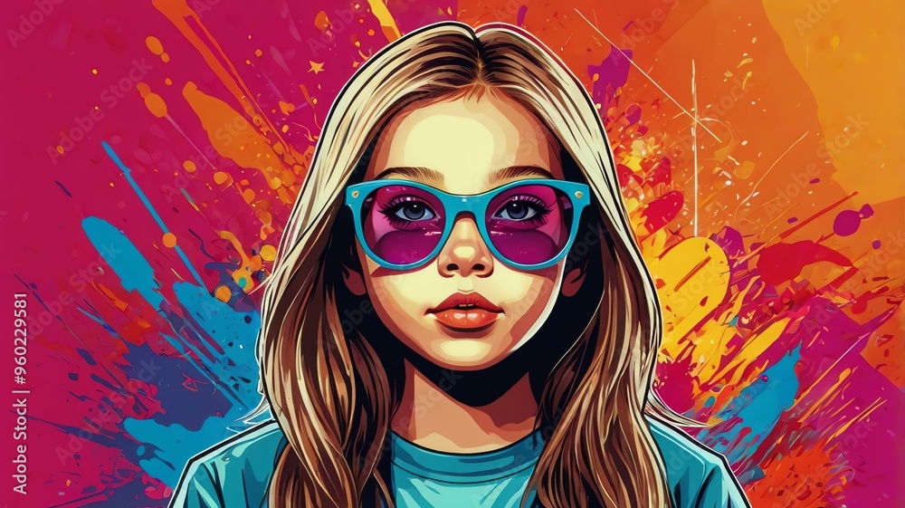 modern vector art of a confident preteen background modern vector art of a confident preteen background