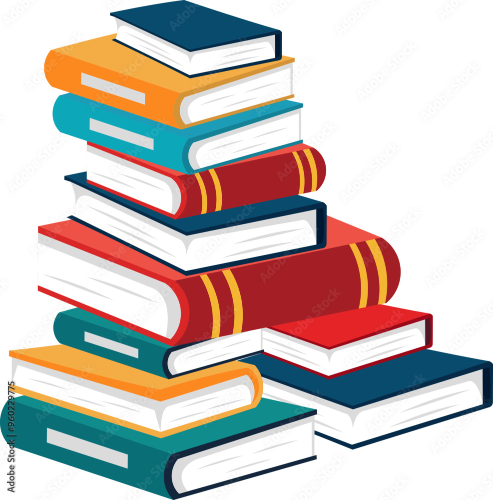 Colorful Stack Of Books Iluustration Colorful Stack Of Books Iluustration