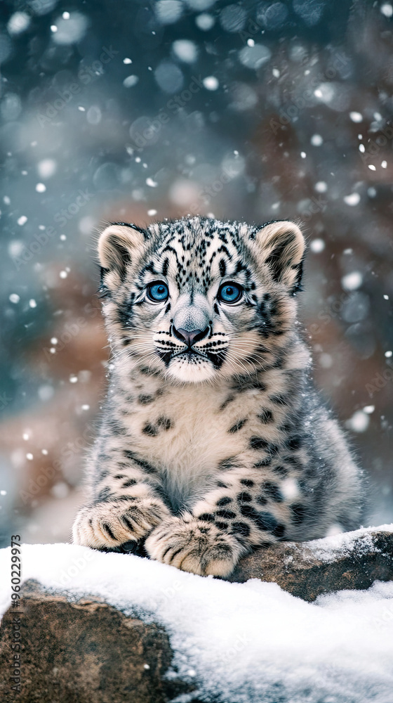 Beautiful Wallpaper with a Snow Leopard Design, Ideal Wild Animal Poster or Graphic Resource for Creative Project, Ai Generative Beautiful Wallpaper with a Snow Leopard Design, Ideal Wild Animal Poster or Graphic Resource for Creative Project, Ai Generative