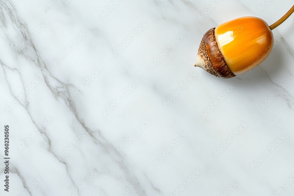 Single Acorn on Marble Background Single Acorn on Marble Background