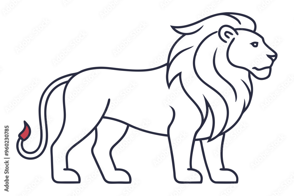 Lion icon line art Vector Art Illustration Lion icon line art Vector Art Illustration