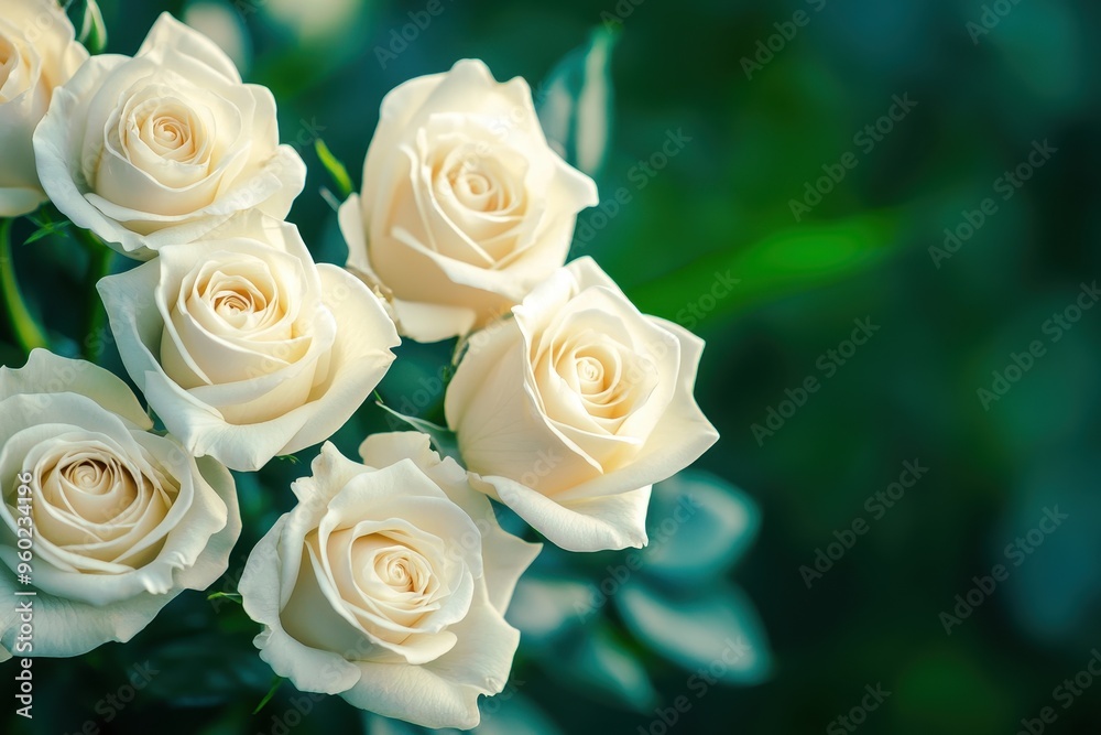 Beautiful bouquet of white roses with vibrant green leaves, perfect for any floral occasion. Captured in soft natural light. Beautiful bouquet of white roses with vibrant green leaves, perfect for any floral occasion. Captured in soft natural light.