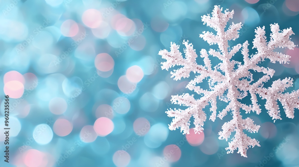 Crystal snowflake, floating in mid-air, glowing aura, Watercolor style Crystal snowflake, floating in mid-air, glowing aura, Watercolor style