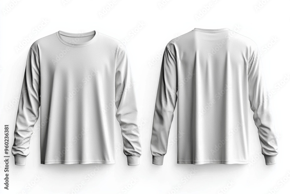 White Long Sleeve Tshirt Mockup Isolated created with Generative AI White Long Sleeve Tshirt Mockup Isolated created with Generative AI