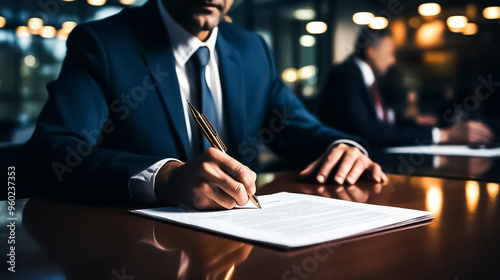 Businessman contract, business man signing contract, people signing contract