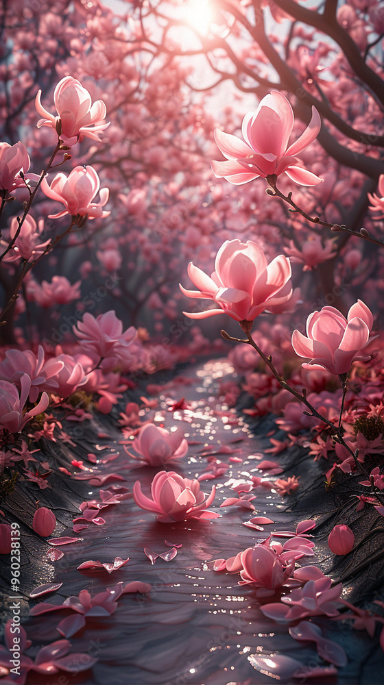 Magnolia branch blooms in spring. Growing magnolia in the garden. Magnolia branch blooms in spring. Growing magnolia in the garden.