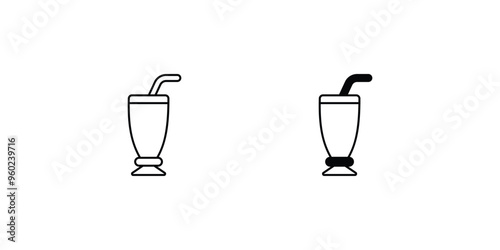 milk shake set icon with white background vector stock illustration