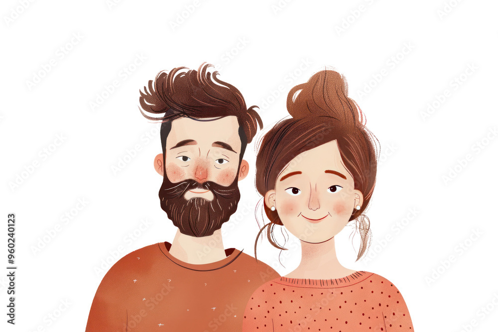 cute couple template on a white background cute couple template on a white background