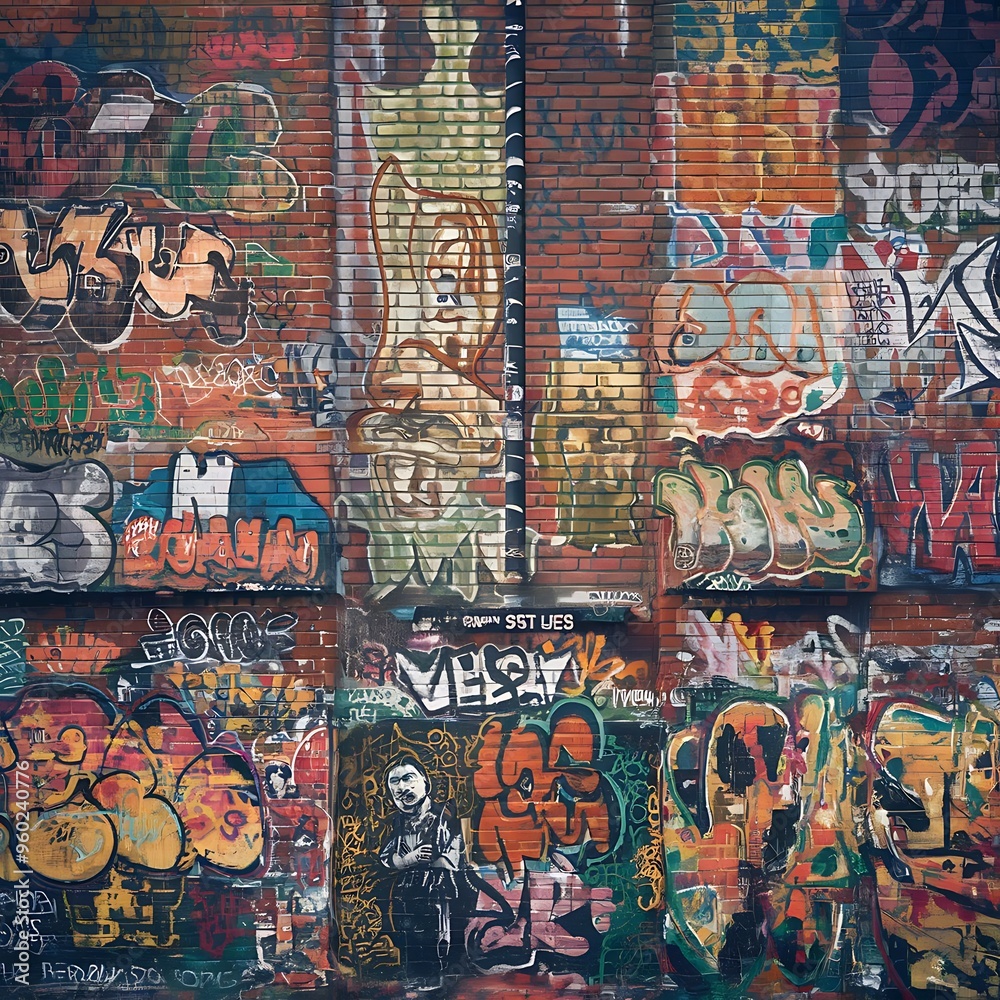 Obraz premium A Messy Graffiti Wall Background