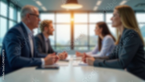 Wallpaper Mural Blurred office meeting room with businesspeople or employers background. Torontodigital.ca