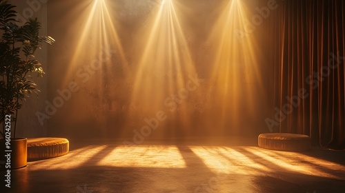 Wallpaper Mural Soft and Warm Spotlight with Diffuse Shadows in Minimalist Stage Setup Torontodigital.ca
