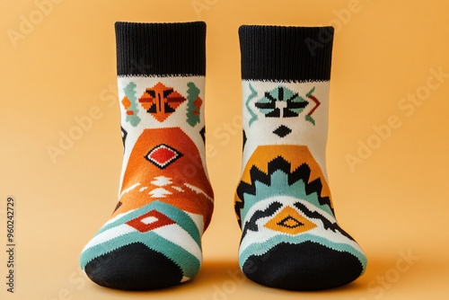 Colorful Socks with Geometric Patterns