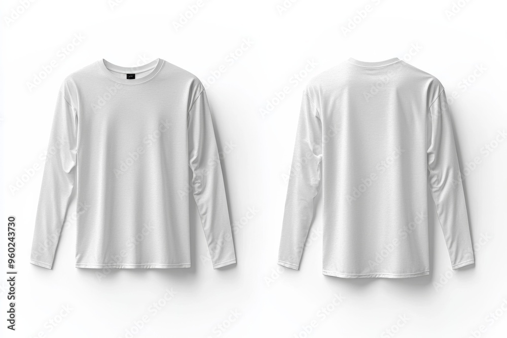 White Long Sleeve Tshirt Mockup Isolated created with Generative AI White Long Sleeve Tshirt Mockup Isolated created with Generative AI