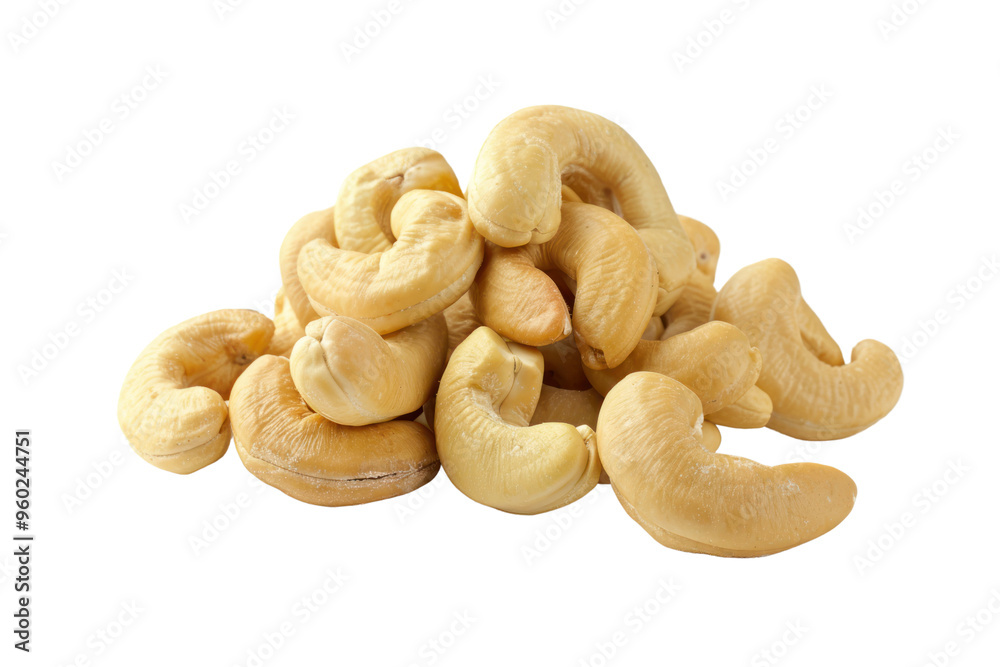 Cashew nuts isolated on a white background Cashew nuts isolated on a white background