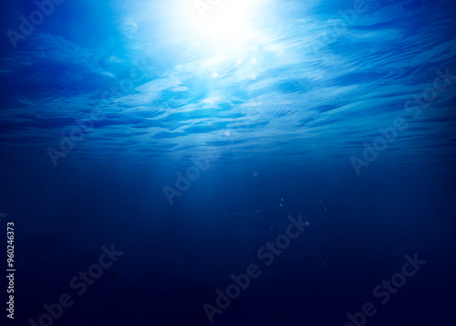 Beautiful sea on sunny day, underwater view