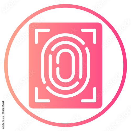 fingerprint scan gradient icon