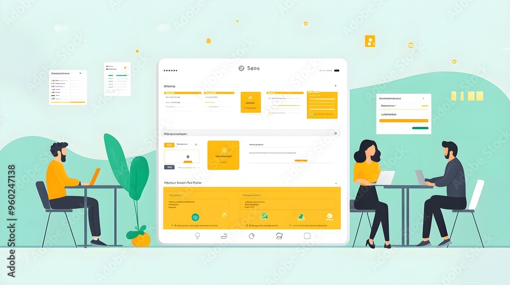 A flat design of a conference app with clear session schedules and easy navigation A flat design of a conference app with clear session schedules and easy navigation