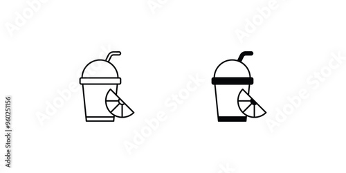 lemonade set icon with white background vector stock illustration