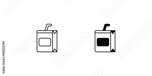 juice box set icon with white background vector stock illustration