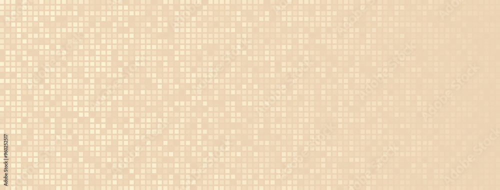 Fototapeta premium Abstract geometric background with tiles. Beige pixel vector texture. Digital business background. Trend illustration
