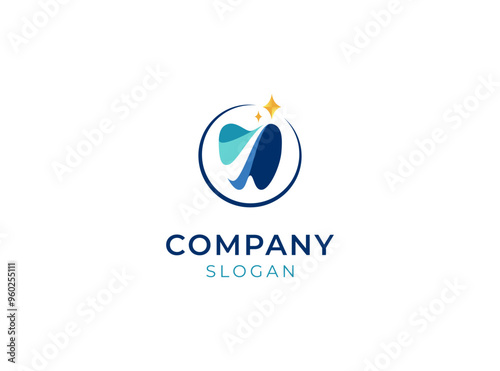 Star dental logo design vector. Modern dental icon template