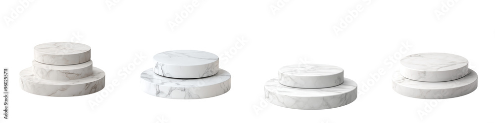 Set of elegant marble plates in varying sizes, perfect for culinary presentations and modern decor designs. isolated on a transparent background Set of elegant marble plates in varying sizes, perfect for culinary presentations and modern decor designs. isolated on a transparent background