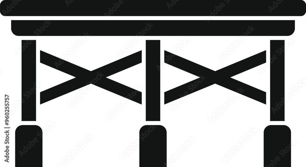 Simple vector icon of scaffolding used for building construction Simple vector icon of scaffolding used for building construction