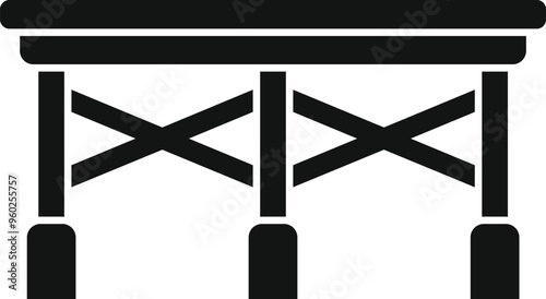 Simple vector icon of scaffolding used for building construction