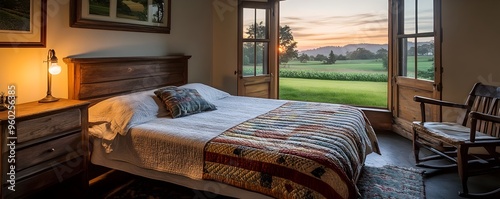Cozy Farmhouse Bedroom with...