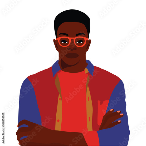 Afro black man in elegant art style vector