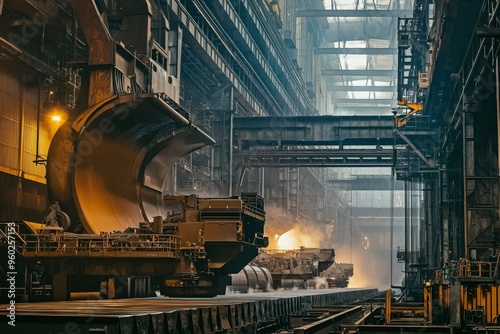 Industrial Machinery Operating Within a Steel Mill