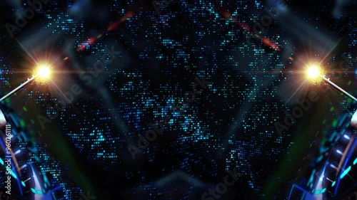 Technology digital neon blue light
