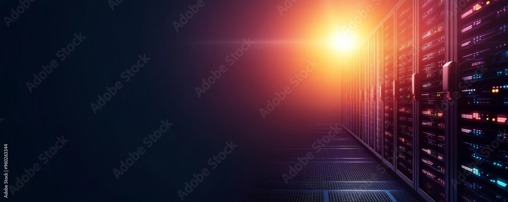 Fototapeta premium Digital database design, holographic tools, advanced environment, dark tones