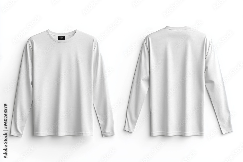 White Long Sleeve Tshirt Mockup Isolated created with Generative AI White Long Sleeve Tshirt Mockup Isolated created with Generative AI
