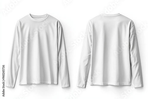 White Long Sleeve Tshirt Mockup Isolated created with Generative AI