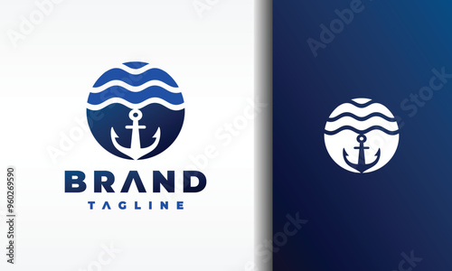 underwater anchor logo