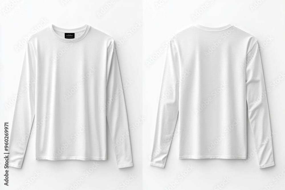 White Long Sleeve Tshirt Mockup Isolated created with Generative AI White Long Sleeve Tshirt Mockup Isolated created with Generative AI