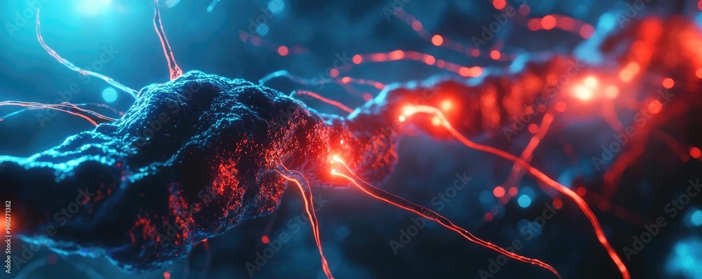 Close-up of a neural network showcasing vibrant connections, highlighting the beauty of neuroscience and digital art. Close-up of a neural network showcasing vibrant connections, highlighting the beauty of neuroscience and digital art.