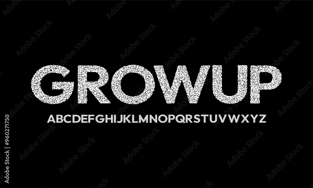 Obraz premium Growup, Modern Condensed Font. Alphabet Upper case Typography urban style condensed fonts for fashion, Texture, technology, digital, logo design