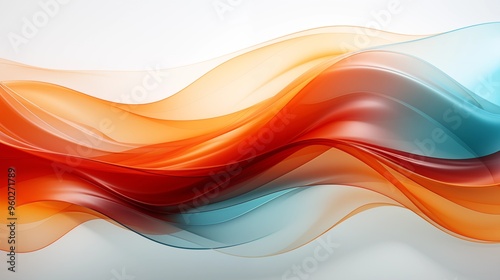 Abstract orange curved shape on a white background, designed for motion graphics animation. This fluid and captivating vector illustration with negative space for a minimalist and unique aesthetic