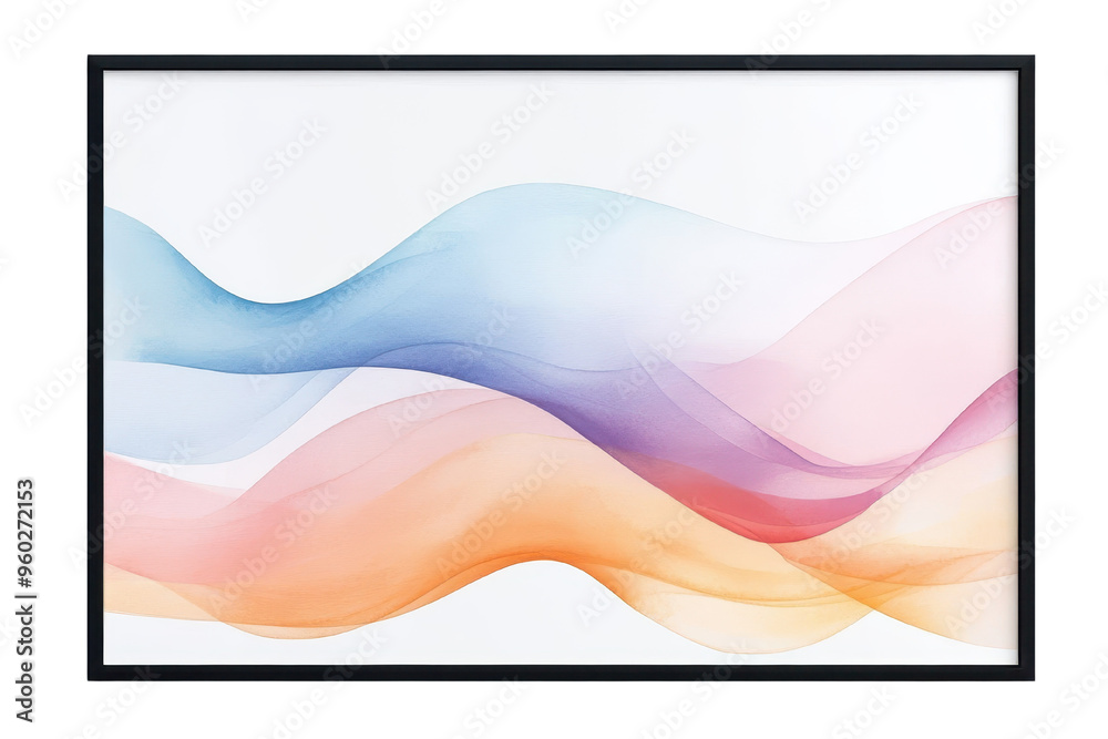 Abstract art featuring soft waves in pastel colors, perfect for modern interiors and calming environments. Abstract art featuring soft waves in pastel colors, perfect for modern interiors and calming environments.