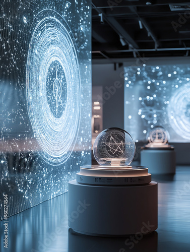 Hitech museum showcases astrology, blending advanced technology. Generative ai.