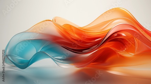 Abstract orange curved shape on a white background, designed for motion graphics animation. This fluid and captivating vector illustration with negative space for a minimalist and unique aesthetic