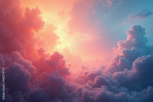 Pink and Blue Clouds at Sunset