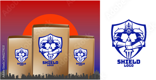 shield logo unit shield icon, Shield Fortress Castle Wall for Secure Strong Safe Protect logo design, Letter S secure symbol logo design vector template Hero,Fighter Emblem, Arms