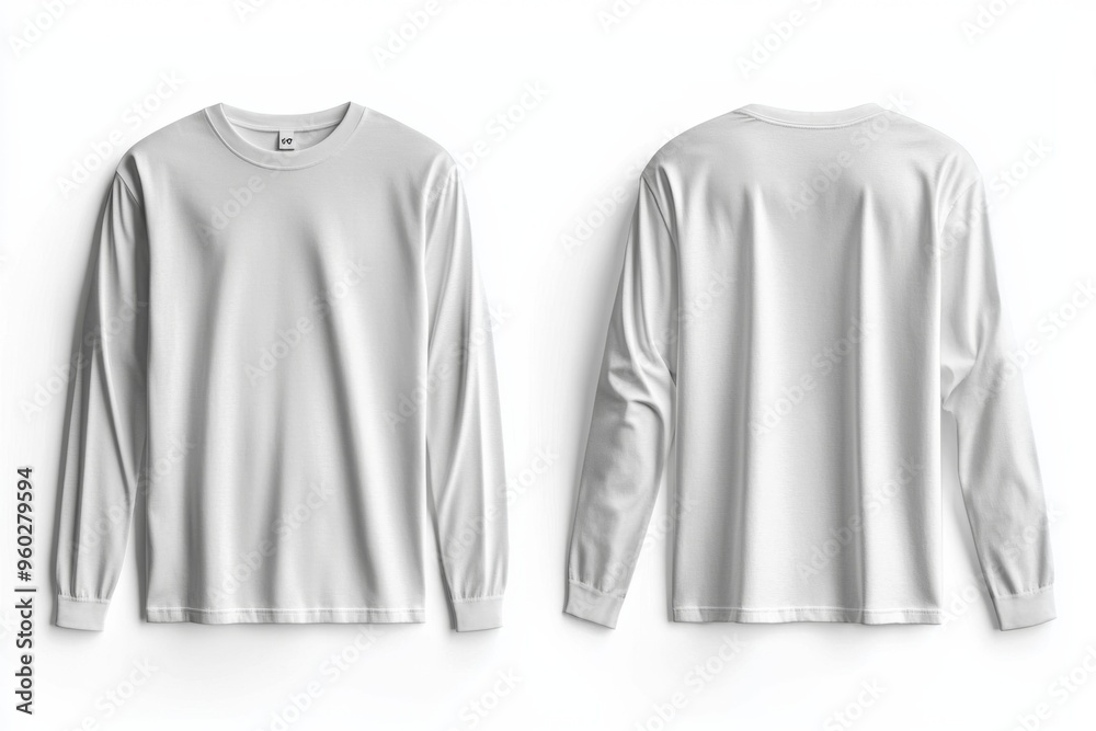 White Long Sleeve Tshirt Mockup Isolated created with Generative AI White Long Sleeve Tshirt Mockup Isolated created with Generative AI