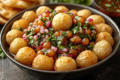 Colorful Pani Puri Spread on a Plate Ready to Be Enjoyed